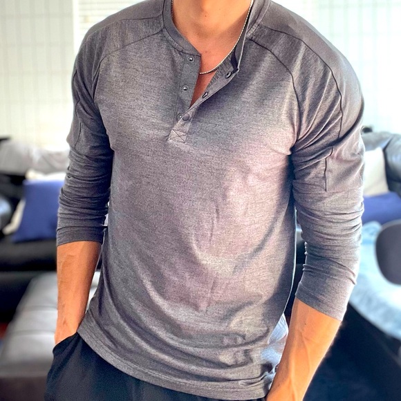 Grey Express Long Sleeve Henley Small - Picture 1 of 4